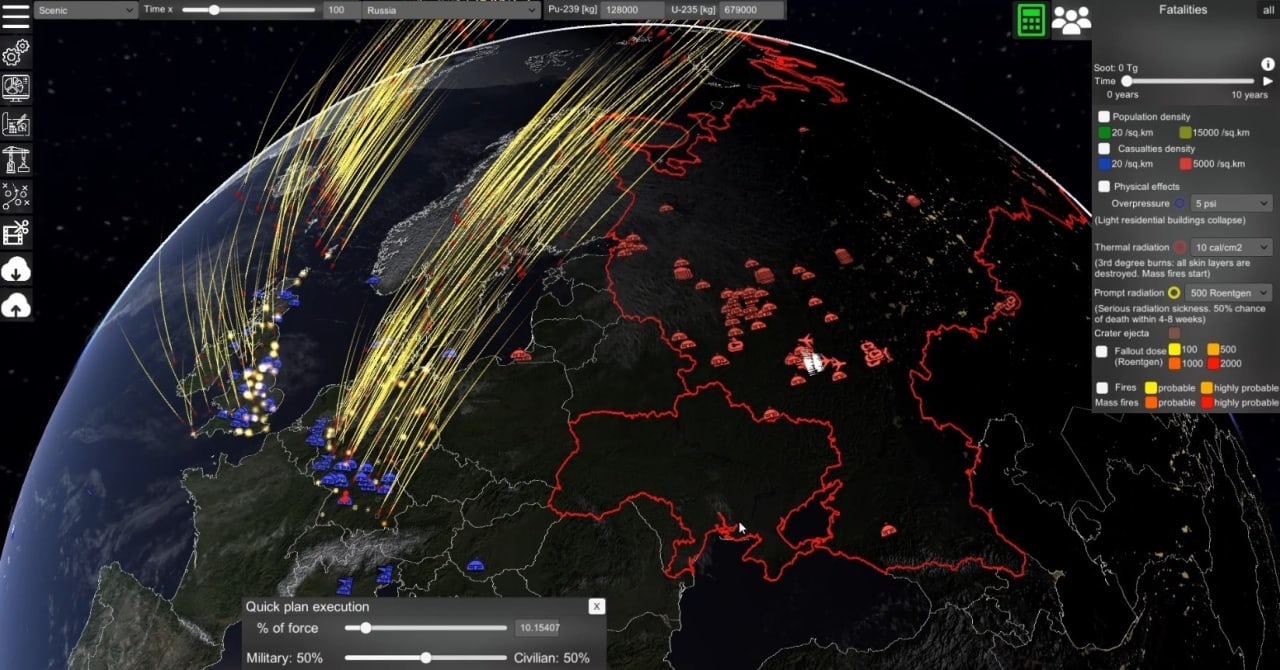 Скриншот Nuclear War Simulator