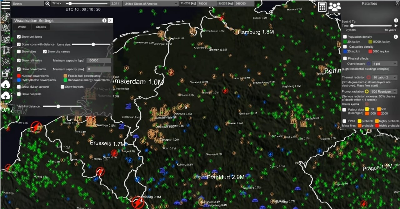 Скриншот Nuclear War Simulator