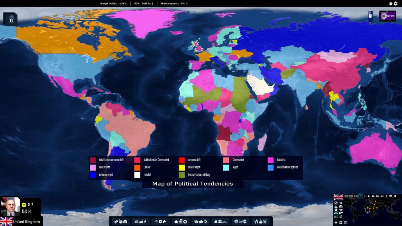 Скриншот Geo-Political Simulator 2026 Edition