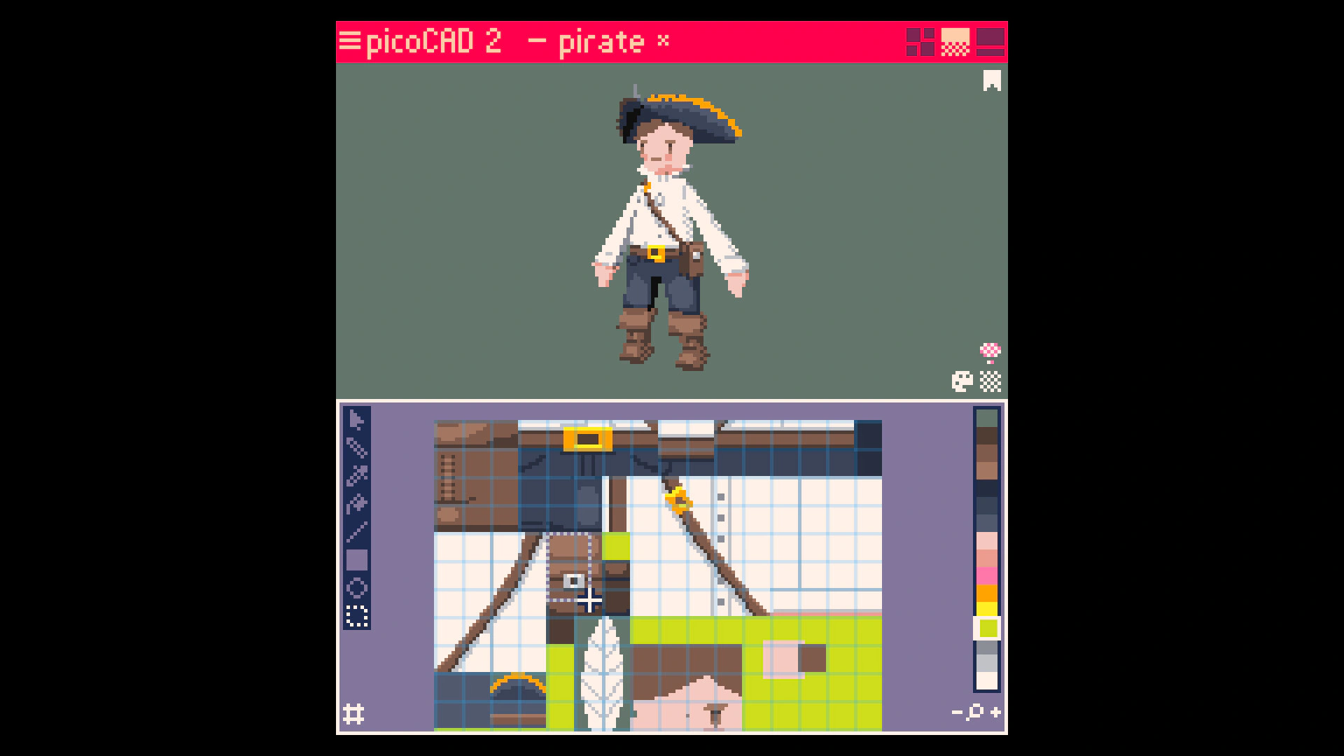 Скриншот picoCAD 2 (ПикоКАД 2)